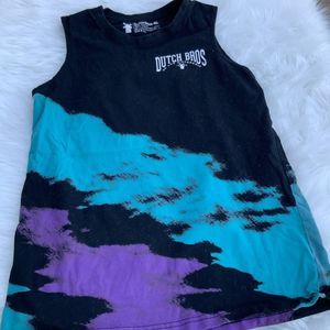Dutch Bros Black and Purple Women's Top